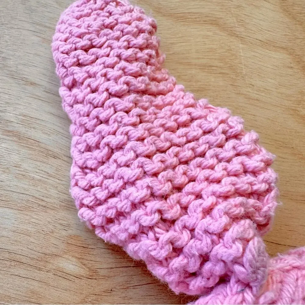 Handmade Pink Bunny Ear Baby Knit Hat | Easter Photo Prop